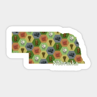 Nebraska State Map Board Games Sticker